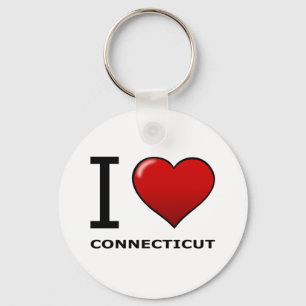 I LOVE CONNECTICUT KEYCHAIN