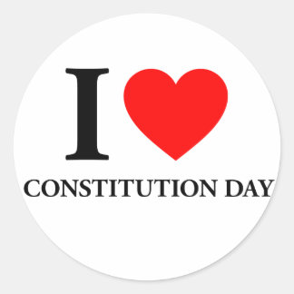 I Love Constitution Day Classic Round Sticker