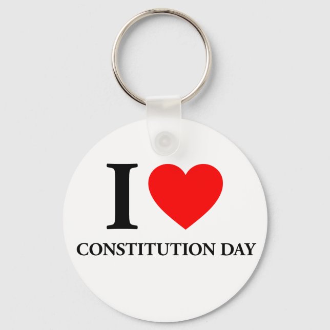 I Love Constitution Day Keychain (Front)