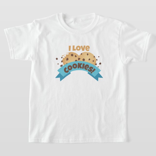 I Love Cookies! with Blue Ribbon Kids T-Shirt (Laydown)