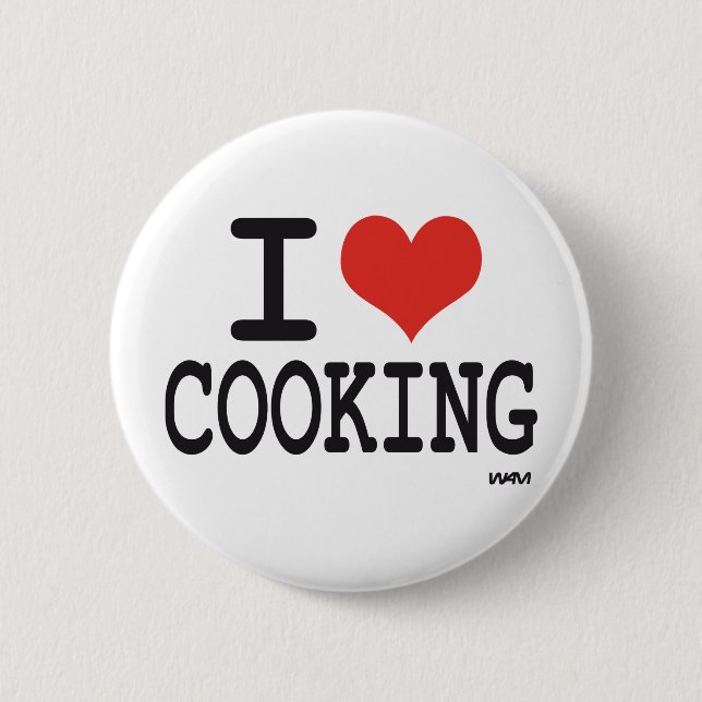 I LOVE COOKING 2 INCH ROUND BUTTON (Front)
