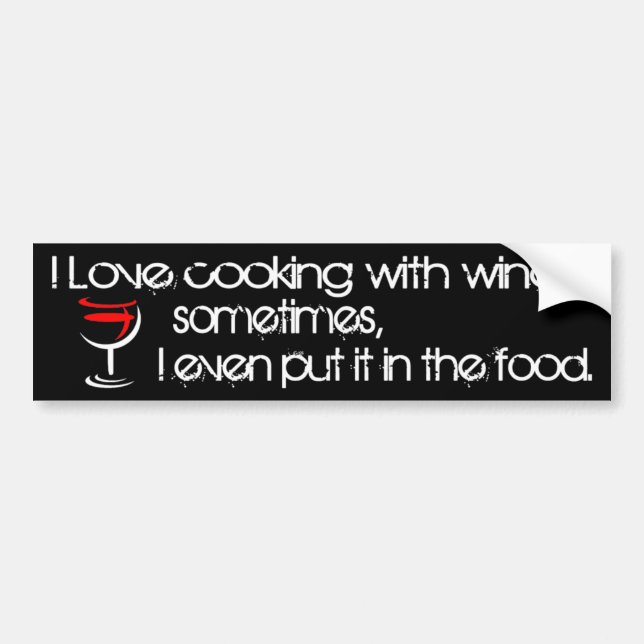 I Love Cooking Bumper Sticker (Front)