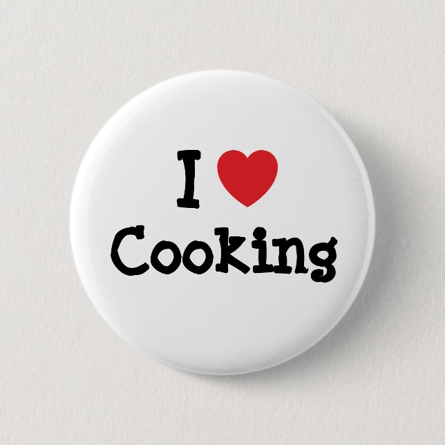 I love Cooking heart custom personalized 2 Inch Round Button (Front)