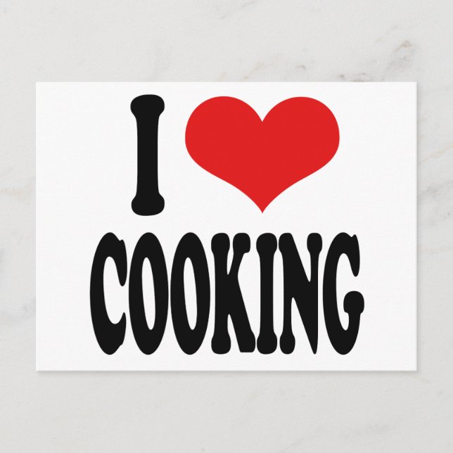 I Love Cooking Postcard (Front)
