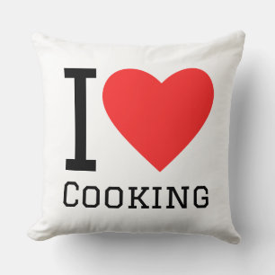 I love cooking throw pillow