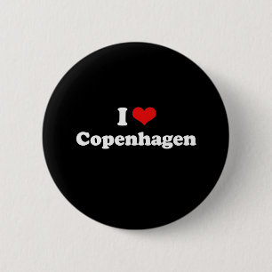 I Love Copenhagen Tshirt White Tshirt 2 Inch Round Button