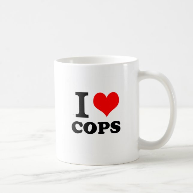 I Love Cops Coffee Mug (Right)