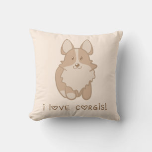 I Love Corgis Throw Pillow