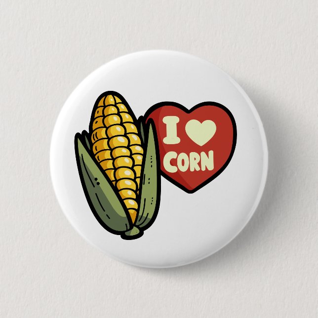 I Love Corn 2 Inch Round Button (Front)