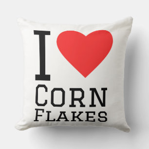I love corn flakes throw pillow