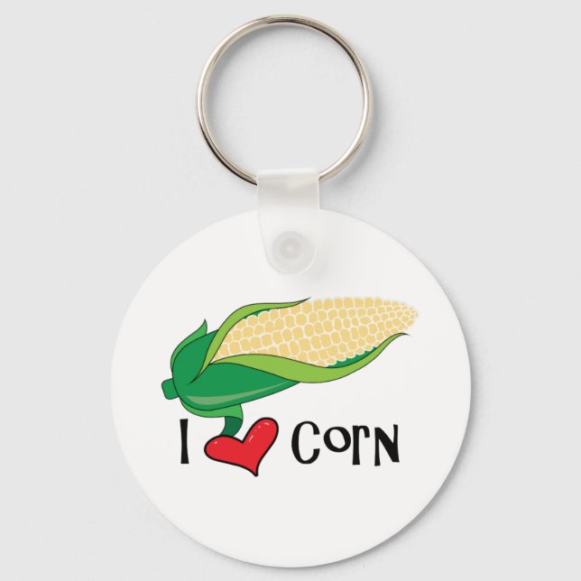 I Love Corn Keychain (Front)