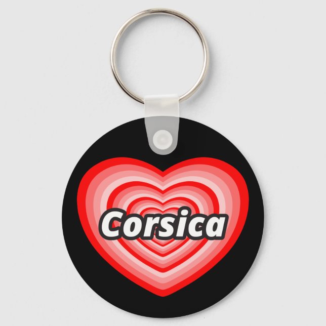 I love Corsica Keychain (Front)