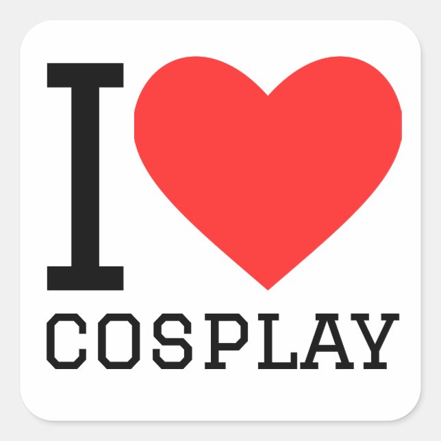 I love cosplay square sticker (Front)