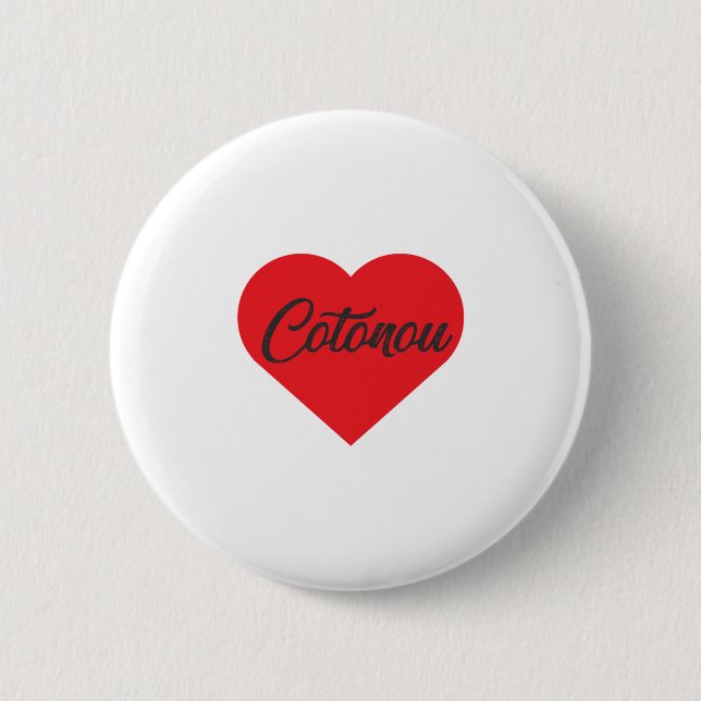 I Love Cotonou - Benin 2 Inch Round Button (Front)