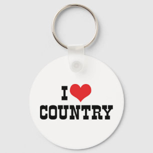 I Love Country Keychain