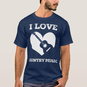 I Love Country Music Retro Vintage Guitar1278 T-Shirt