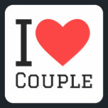 I love couple square sticker<br><div class="desc">I love couple , for people lovers</div>