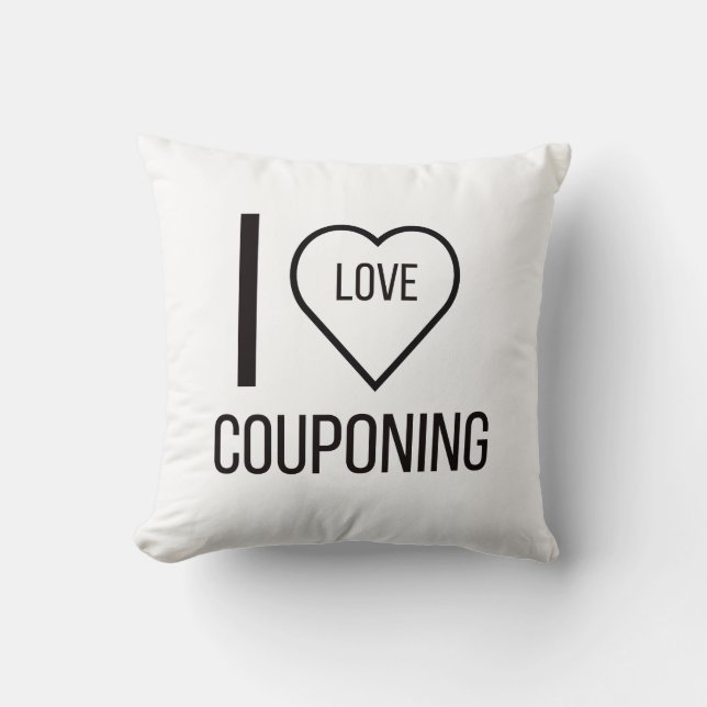 I LOVE COUPONING THROW PILLOW (Front)
