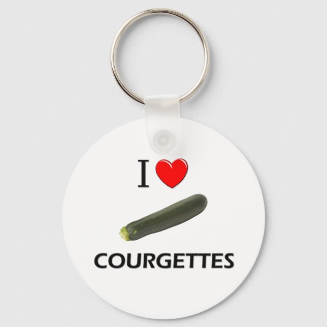 I Love Courgettes Keychain (Front)