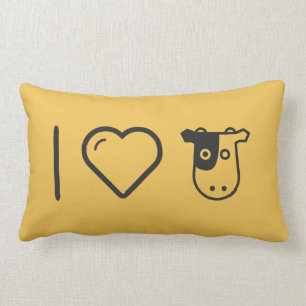 I Love Cow Heads Lumbar Pillow