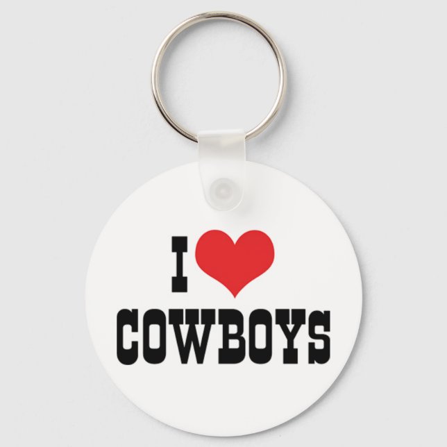 I Love Cowboys Keychain (Front)