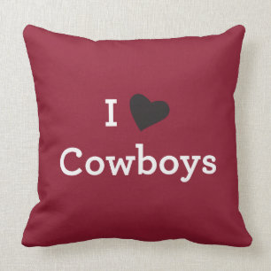 I Love Cowboys Throw Pillow