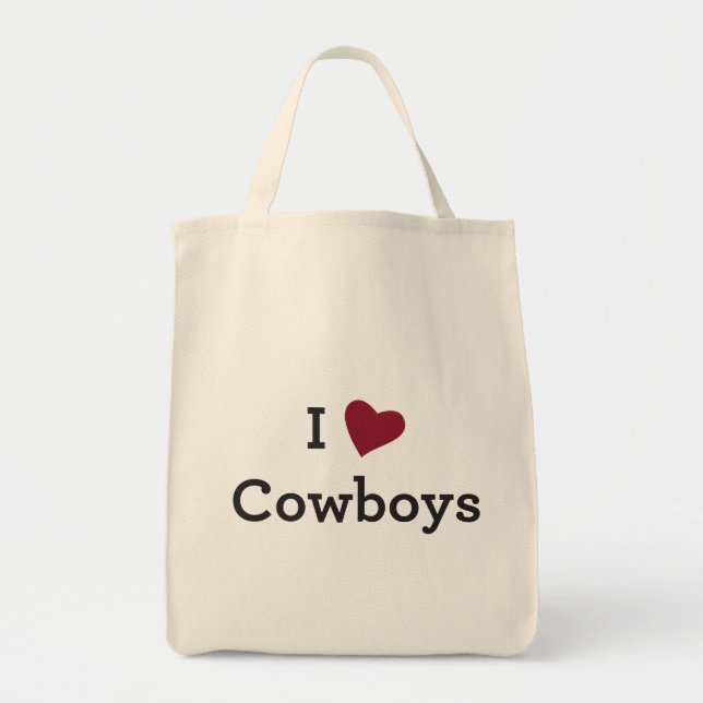 I Love Cowboys Tote Bag (Front)