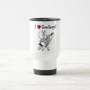 I Love Cowboys Travel Mug