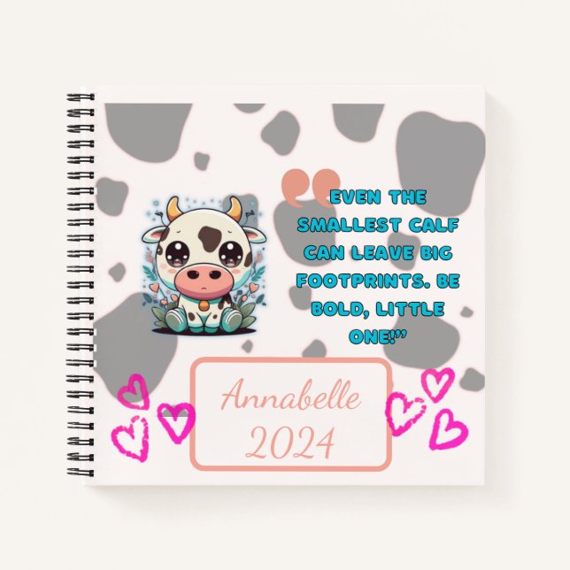 I LOVE COWS! Custom 8.5" x 8.5" Spiral Notebook (Front)