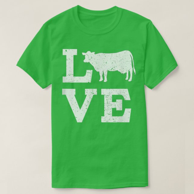 I Love Cows  Funny  T-Shirt (Design Front)