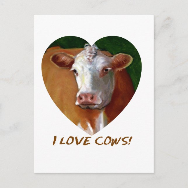 I LOVE COWS POSTCARD (Front)