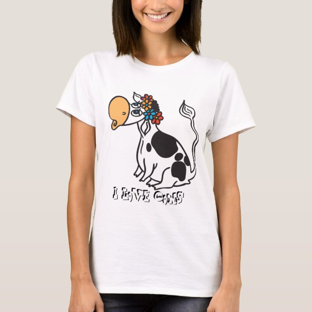 I Love Cows T-Shirt (Front)