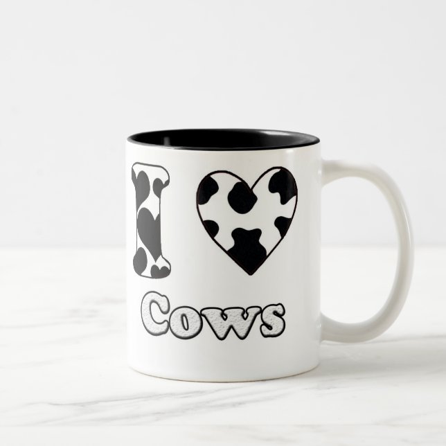 I love cows Two-Tone coffee mug (Right)