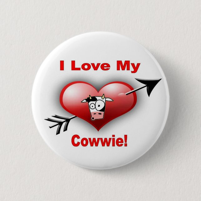 i love cowwie 2 inch round button (Front)
