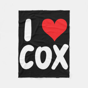 I Love Cox - Heart - Name Fleece Blanket