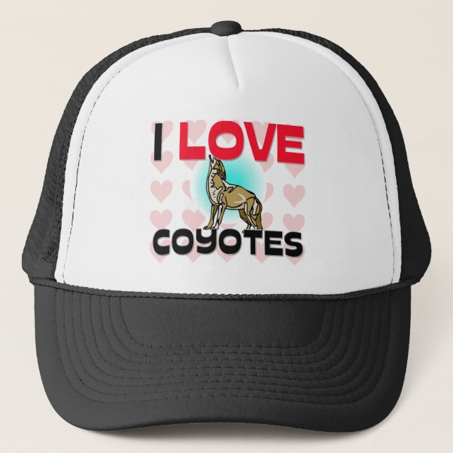 I Love Coyotes Trucker Hat (Front)