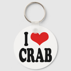 I Love Crab Keychain
