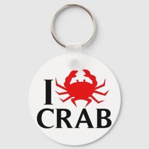 I Love Crab Keychain