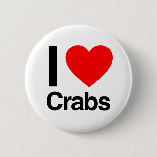 i love crabs 2 inch round button
