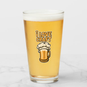 I Love Craft Beer Glass