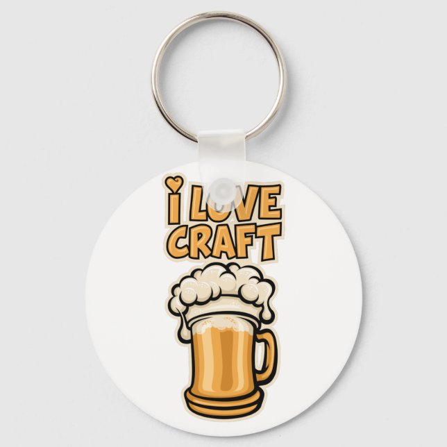 I Love Craft Beer Keychain (Front)