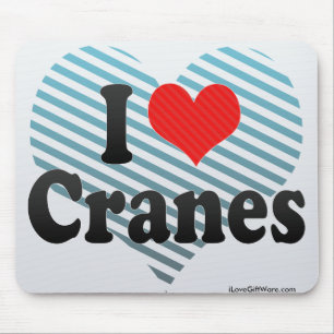 I Love Cranes Mouse Pad