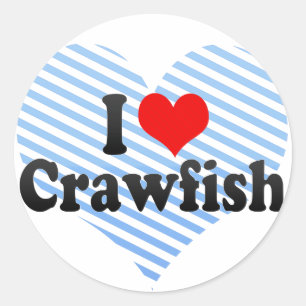 I Love Crawfish Classic Round Sticker