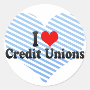 I Love Credit Unions Classic Round Sticker