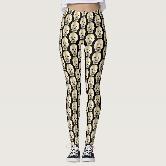I Love Creepy Dolls - Doll Head Leggings (Front)