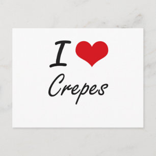 I Love Crepes artistic design Postcard