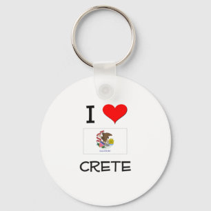 I Love CRETE Illinois Keychain