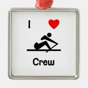 I Love Crew (2) Metal Ornament