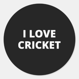I Love Cricket 2 Classic Round Sticker