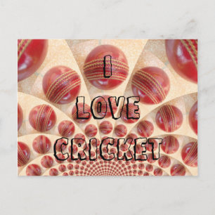 I Love Cricket Customize Product post card